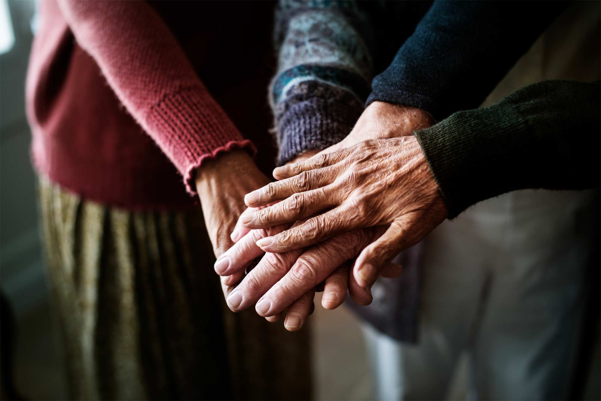 Group of seniors holding hands